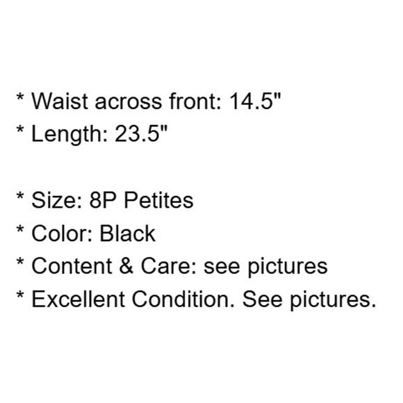 Talbots Skirt Petites 8P Black Stretch Knit Flare Knee Length Career Vintage - Picture 5 of 10